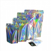 Resealable Weed Flower Packaging Containers Stand Up Mylar Bags