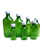 12 Oz Green Oval Bottles /w Oral Adapters