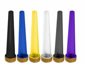 120mm High Clear Glass Child Resistant Pre Rolls Conical Tubes Assorted Colors