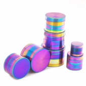 Rainbow Herb Grinders 4 Parts Zinc Alloy Pollen Grinder Colorful Metal Grinder