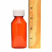 2 Oz Amber Oval Bottles /w Oral Adapters