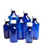 6 Oz Blue Oval Bottles /w Oral Adapters
